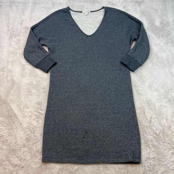 Standard James Perse Sweater Dress Womens Size 1 S-M Gray French Terry Sweatshir - Picture 2 of 10